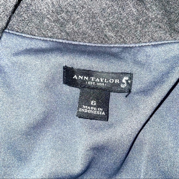 : Ann Taylor Wool Blend Cowl Neck Shift Dress – Dark Gray, Size 6 - Picture 8 of 11